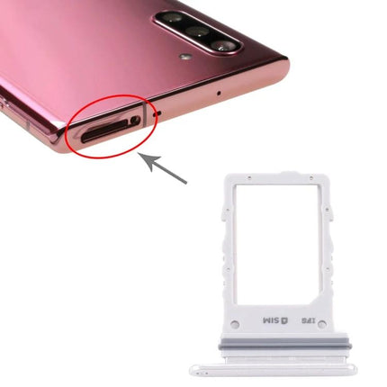 Samsung Galaxy SIM Card Tray for Daily Phone Essentials - replacement tray shown next to Note10 5G SIM slot, white plastic insert, restores calls and data