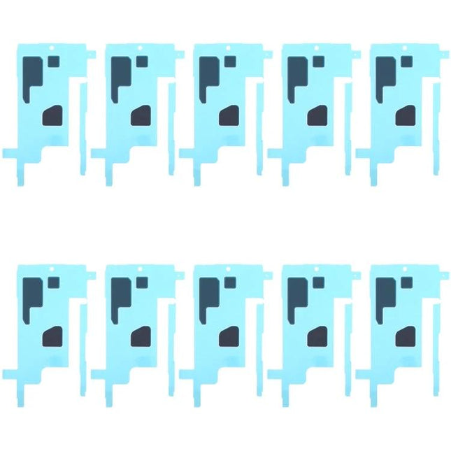 Keep Your Samsung Note10 Secure With Adhesive Stickers For Daily Use - blue LCD digitizer adhesive strips shown in multiple pieces