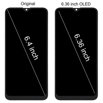 Replacement Screen for Samsung Galaxy A20 in Daily Use – 6.36 inch OLED replacement display shown beside original 6.4 inch screen