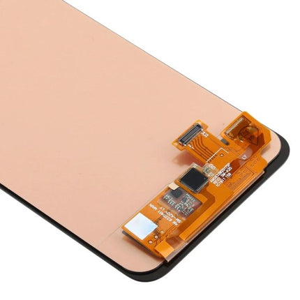 Replacement Screen for Samsung Galaxy A20 in Daily Use - close-up of replacement display assembly and flex cable