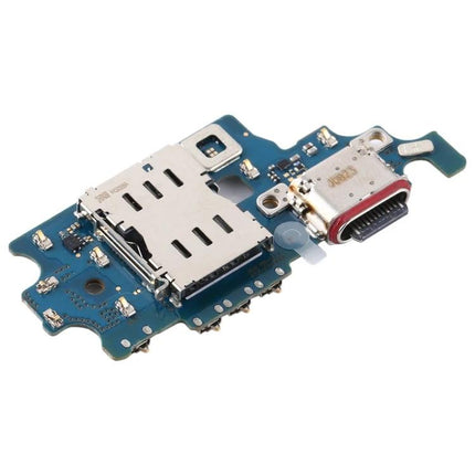 Samsung Galaxy S21+ Charging Port Replacement for Daily Phone Use - close-up of replacement charging port board with USB-C connector and SIM tray slot
