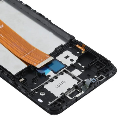 Samsung Galaxy A12 Screen for Everyday Phone Repairs replacement display assembly showing flex cable and frame for DIY phone repair