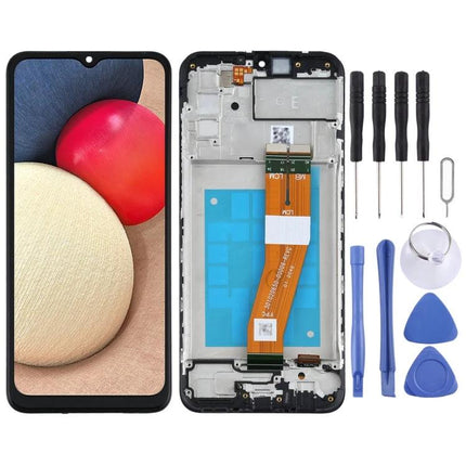 Samsung Galaxy A02s Replacement Screen for Daily Phone Use - LCD digitizer frame kit with tools for SM-A025F repair