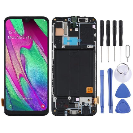 Samsung Galaxy A40 Replacement Screen for Everyday Phone Use - complete LCD digitizer with frame and repair tools