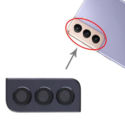 Replacement Lens Cover for Samsung Galaxy S21 Daily Use - black camera lens cover showing three lenses and installation arrow