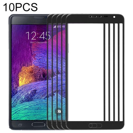 Replacement Glass Lens for Samsung Galaxy Note 4 Daily Use - black front outer glass lens pack shown with phone