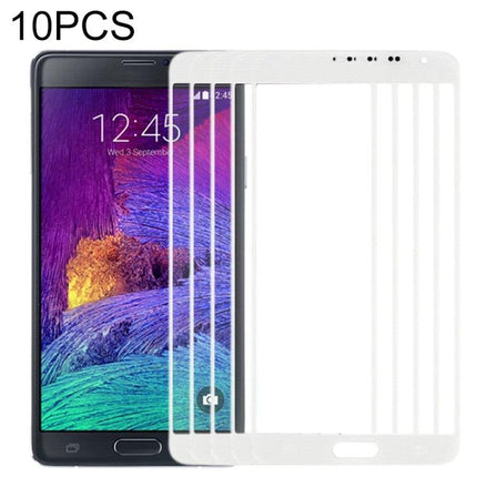 Replacement Glass Lens for Samsung Galaxy Note 4 Daily Use - white front glass lens replacements shown with phone (10pcs)