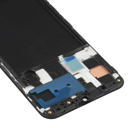 Samsung Galaxy A50 Replacement Screen for Daily Repairs - close-up of replacement display assembly and internal frame for quick phone repair