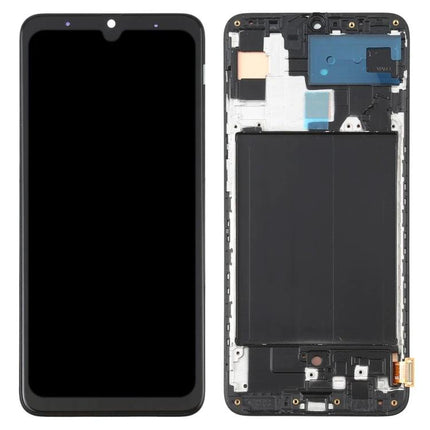 Samsung Galaxy A70 Replacement Screen For Everyday Phone Use - LCD digitizer assembly with frame showing front and rear components