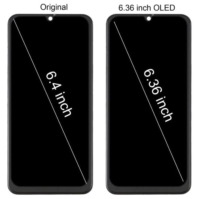 Screen Assembly for Everyday Samsung Galaxy A30 Repairs - 6.36 inch OLED replacement with touch for DIY phone screen swap
