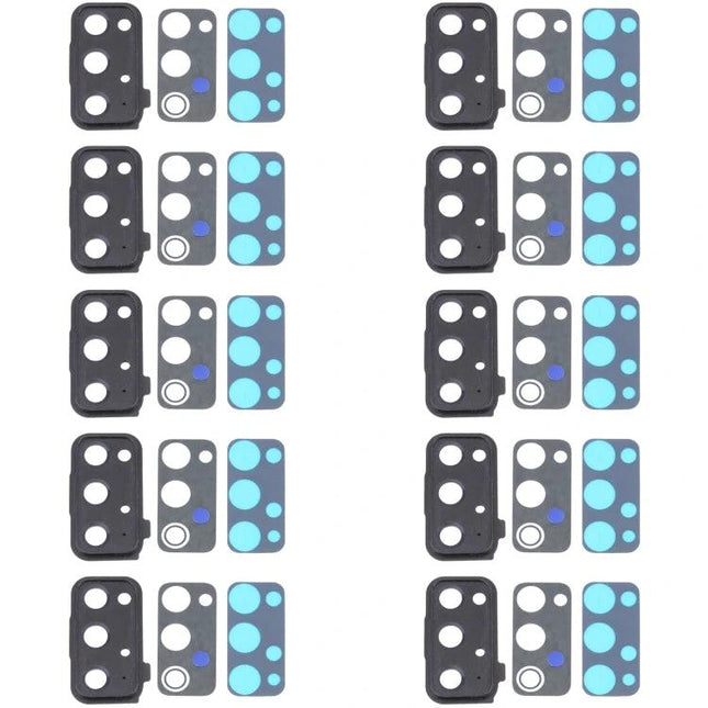 Keep Your Samsung Galaxy S20 FE Camera Safe Daily - replacement camera lens covers kit showing multiple black and blue protective glass frames