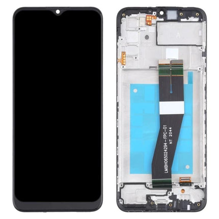 Samsung Galaxy A02s Replacement Screen for Daily Phone Use - complete LCD and touch digitizer assembly, front and back view