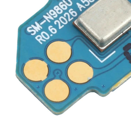 Samsung Original Microphone Cable for Galaxy Note20 Ultra Repairs close-up of blue flex PCB contact pads for microphone replacement