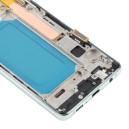 Samsung Galaxy S10 Replacement Screen for Daily Phone Use showing internal frame, connector flex, and speaker opening for easy DIY swap