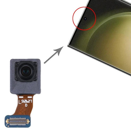 Replacement Front Camera for Samsung Galaxy S23 Daily Use - spare front-facing camera module for selfies and video calls, shown next to phone installation point