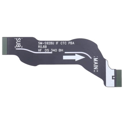 Replacement cable for Samsung Galaxy S24 Ultra daily repairs — black motherboard flex cable with connectors and directional arrow