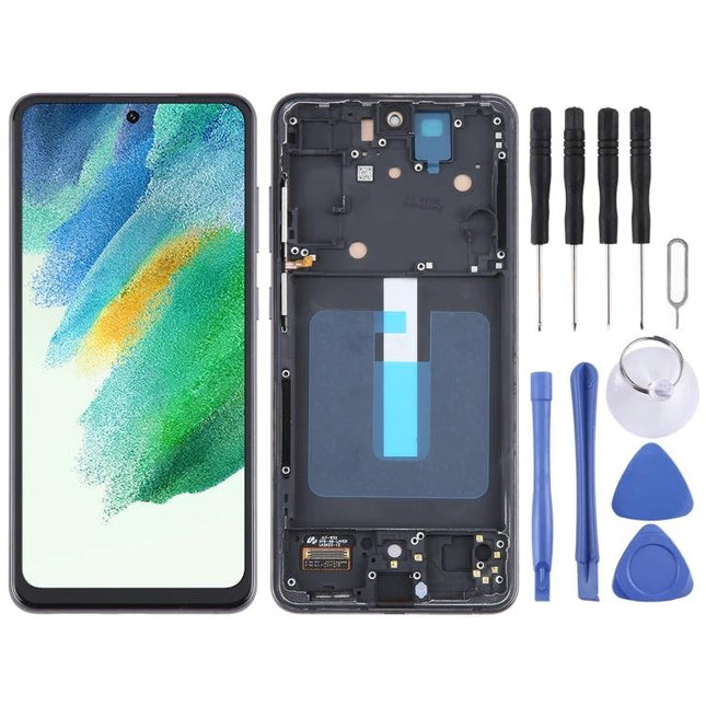 Essential Replacement Screen for Samsung Galaxy S21 FE Daily Use - replacement display assembly with tools for testing and installation