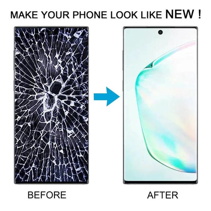 Samsung Galaxy Note10+ Screen for Everyday Phone Repairs - before cracked display and after restored like new