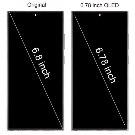 Replacement Screen for Samsung Galaxy S24 Ultra Daily Use Essentials - 6.78 inch OLED replacement screen assembly, comparison with original 6.8 inch