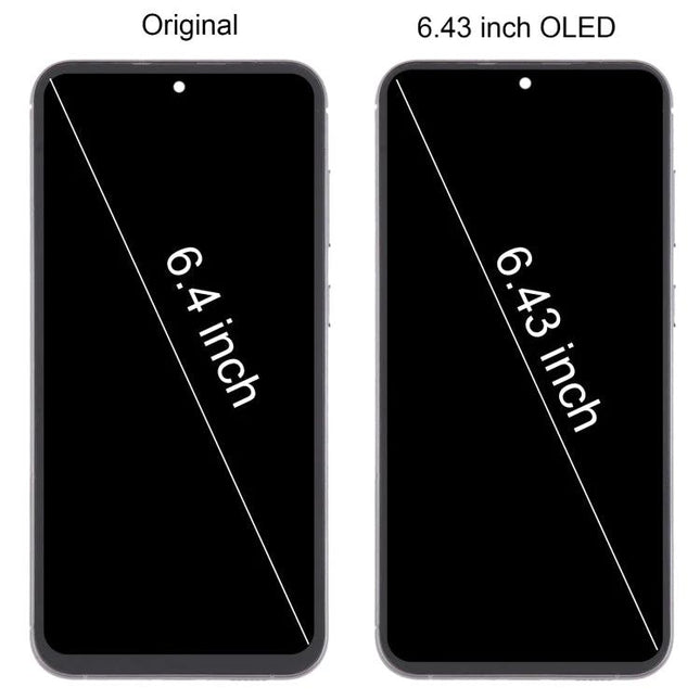 Alt Tag: Samsung Galaxy S23 FE screen for everyday mobile tasks - 6.43-inch replacement LCD and digitizer assembly with frame, black