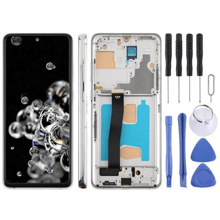 Galaxy S20 Ultra Replacement Screen for Everyday Repairs - front display and frame with repair tools kit