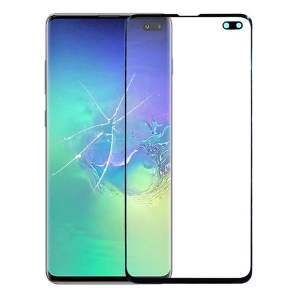Replacement Front Glass for Samsung Galaxy S10+ Daily Use – clear front glass replacement showing cracked phone and new glass panel