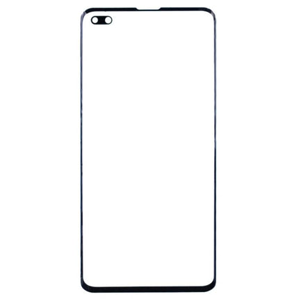 Replacement Front Glass for Samsung Galaxy S10+ Daily Use - black replacement front glass panel showing dual front camera cutouts, slim bezel