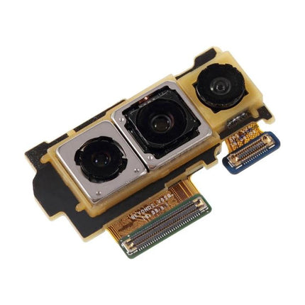 Replace Your Samsung Galaxy S10 Camera For Everyday Photos replacement back camera module for Galaxy S10 G973U, close-up of triple lens assembly
