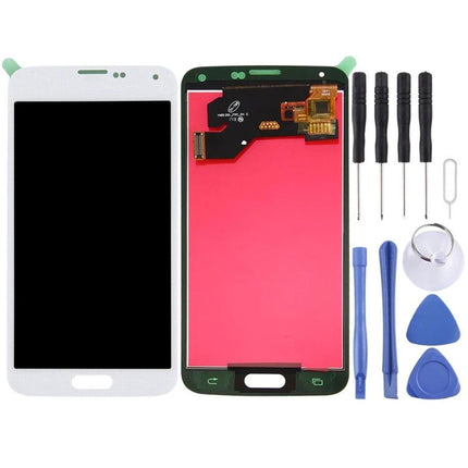 Samsung Galaxy S5 Replacement Screen For Everyday Phone Use - white front assembly with tools for DIY screen repair