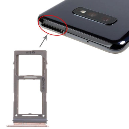 Samsung Galaxy S10 Series SIM and SD Card Tray for Daily Phone Use replacement tray shown next to phone slot