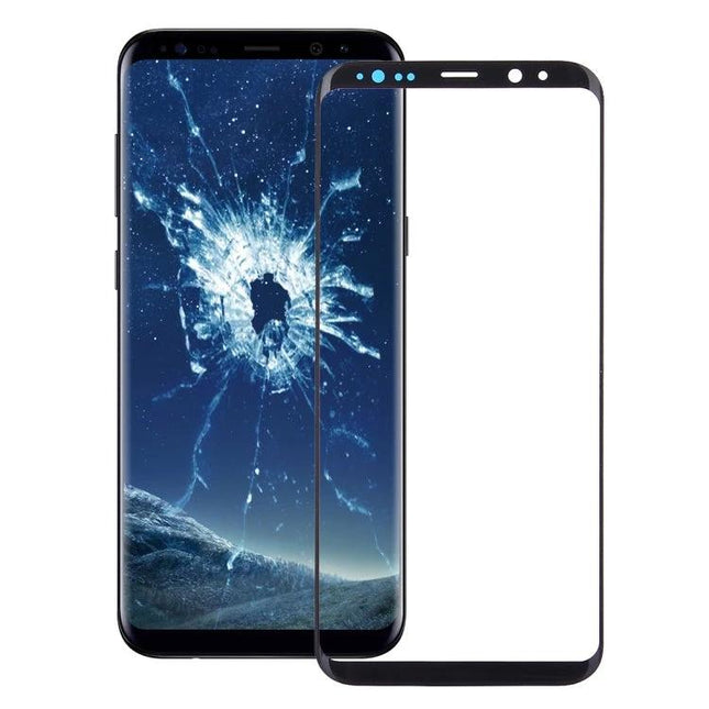 Samsung Galaxy S9 Replacement Screen Glass for Everyday Phone Use - clear tempered front glass replacement displayed next to cracked phone