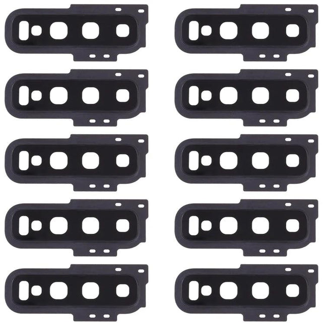 Samsung Galaxy S10 Camera Lens Cover for Daily Protection - black replacement camera lens frames shown in multiple pieces