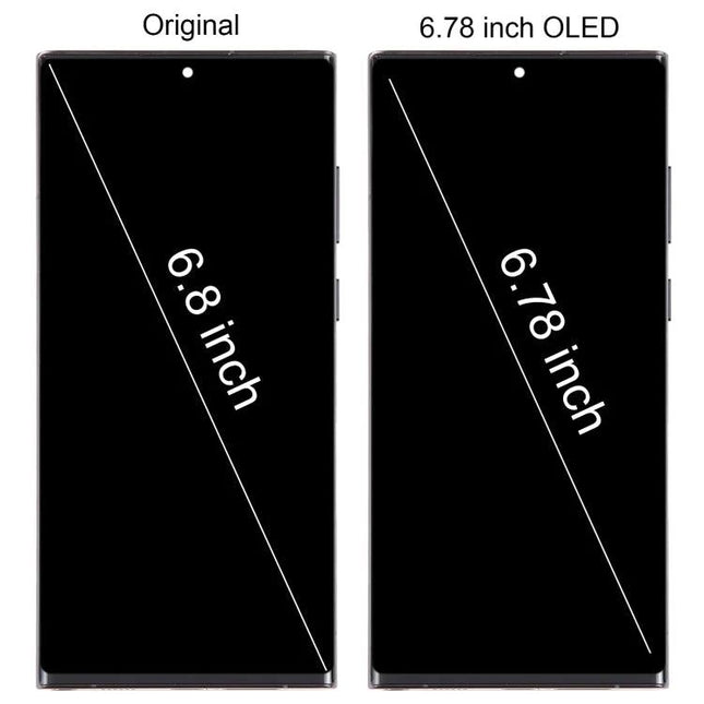 Replacement Screen for Daily Smartphone Maintenance - 6.78 inch OLED replacement vs original 6.8 inch display comparison
