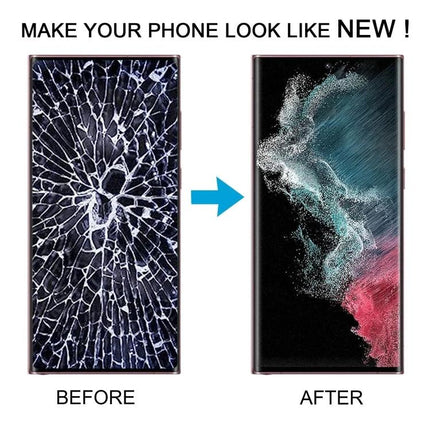 Replacement Screen for Daily Smartphone Maintenance showing before cracked screen and after new clear display