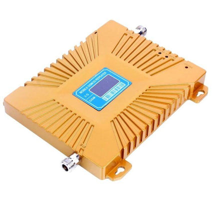 Compact Mini Signal Repeater for Mobile Coverage in Homes and Offices - gold indoor GSM900 WCDMA2100 booster device