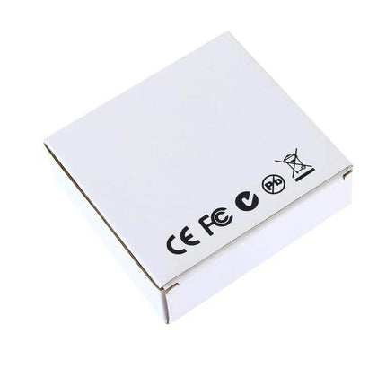 Four-Port POE Extender for IP Cameras and Network Devices in white retail box showing compliance logos