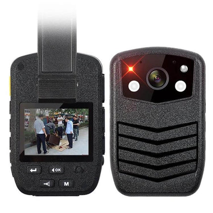 ZF902 Waterproof Mini DVR for Law Enforcement Recording front and back view showing screen capture and lens for patrol documentation