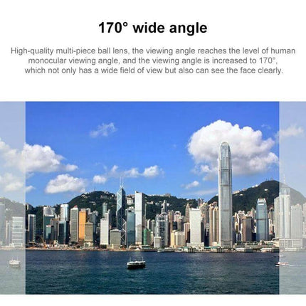 ZF902 Waterproof Mini DVR for Law Enforcement Recording showing 170° wide-angle city harbor view demonstrating wide-field waterproof mini DVR capability
