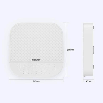 ESCAM PVR204 NVR for Monitoring IP Camera Systems Effectively white compact NVR unit with dimensions 210x209x40mm for home and small business surveillance