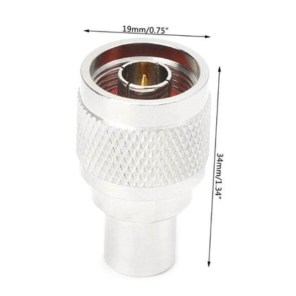 RF Coaxial Adapter with N Male to FME Connectors for Device Links - silver N male to FME male adapter, 19mm x 34mm dimensions