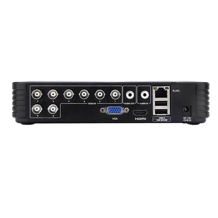 AHD 1080P Digital Video Recorder for Remote Monitoring rear ports showing BNC, VGA, HDMI, USB and RJ45 for network access