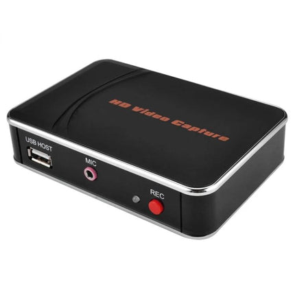 EZCAP HDMI Video Capture Device for Easy Recording black HD video capture box with USB host port, mic input and red REC button