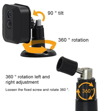 Wall Mounted Bracket for Video Cameras with Rotatable Design showing 360° rotation and 90° tilt for indoor and outdoor camera mounting
