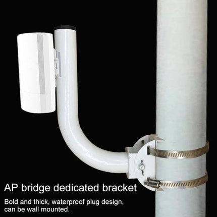 Adjustable Mounting Bracket for Outdoor Security Cameras mounted on pole with rotatable arm for angled outdoor surveillance