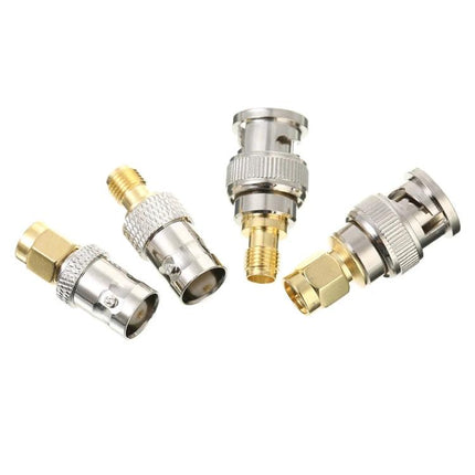 SMA to BNC RF Adapter Set - 4 Pieces for Electronic Connections, four adapters BNC to SMA for RF equipment and testing