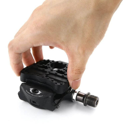 SPD-SL Locking Pedal Adapters for Road Bikes Casual Rides - hand fitting lightweight adapter converts clipless pedals to platform for street shoes