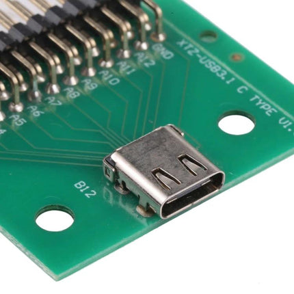 Double-Sided USB Type C Female Test Board for Device Repairs showing USB-C female connector and PCB for port troubleshooting