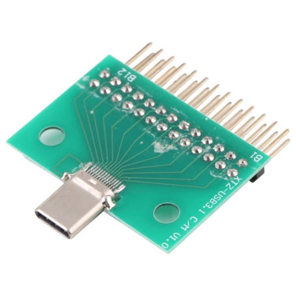 Professional USB Type C Male Test Board for Device Repair showing PCB with Type-C male connector and pin header for diagnostics