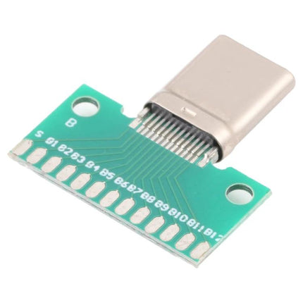 Double-Sided USB Type C Male Test Board for Device Repair showing USB-C connector and test pads for diagnosing ports