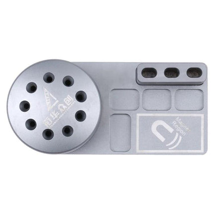 Magnetic Rotating Screwdriver Holder for Tool Organization with multiple magnetic slots and rotating circular module for organized screwdrivers and bits